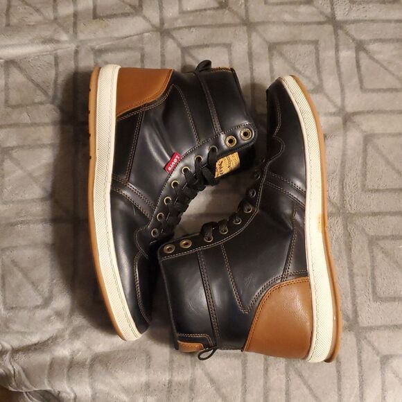 Levi's Stanton High-top Sneakers Black/Tan - Picture 6 of 11
